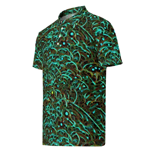 Dark Matter Drift on a Men's Slim Fit Polo Shirt