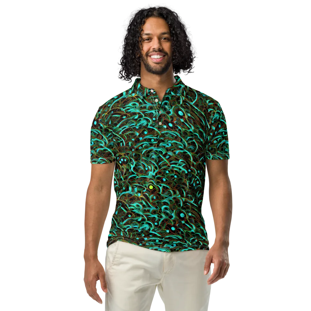 Dark Matter Drift on Men's Slim Fit Polo Shirt — Front