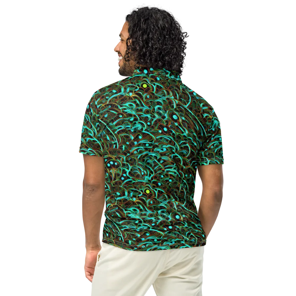 Dark Matter Drift on Men's Slim Fit Polo Shirt — Back