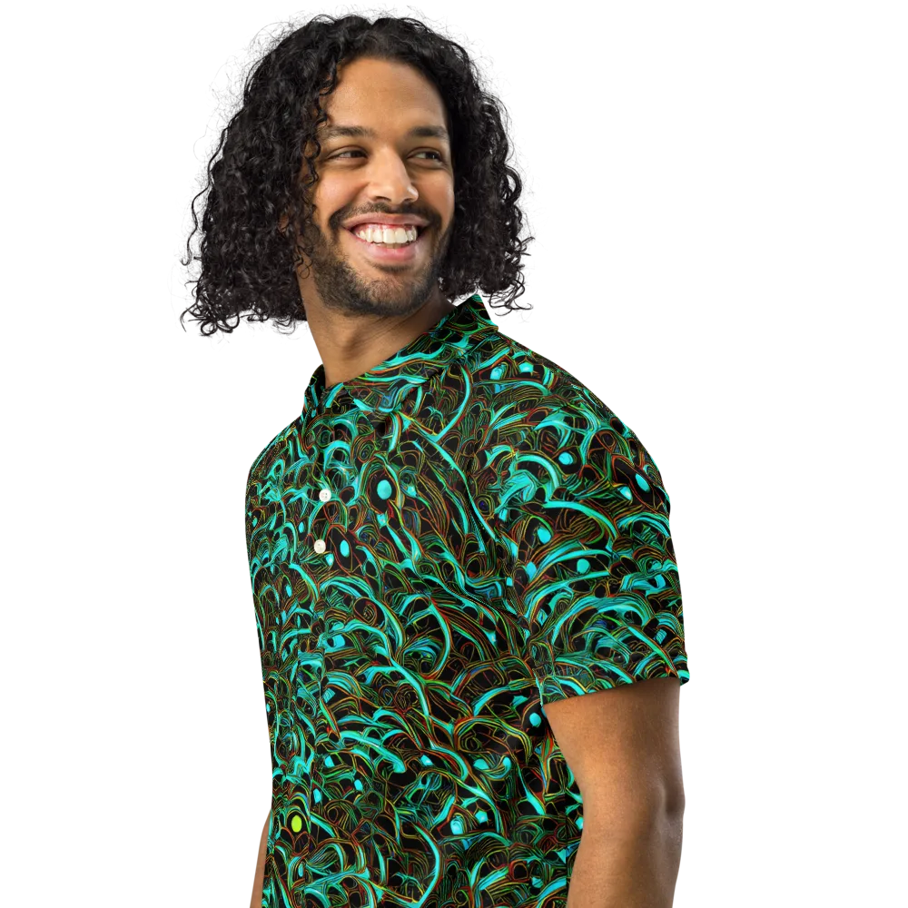 Dark Matter Drift on Men's Slim Fit Polo Shirt — Left Front