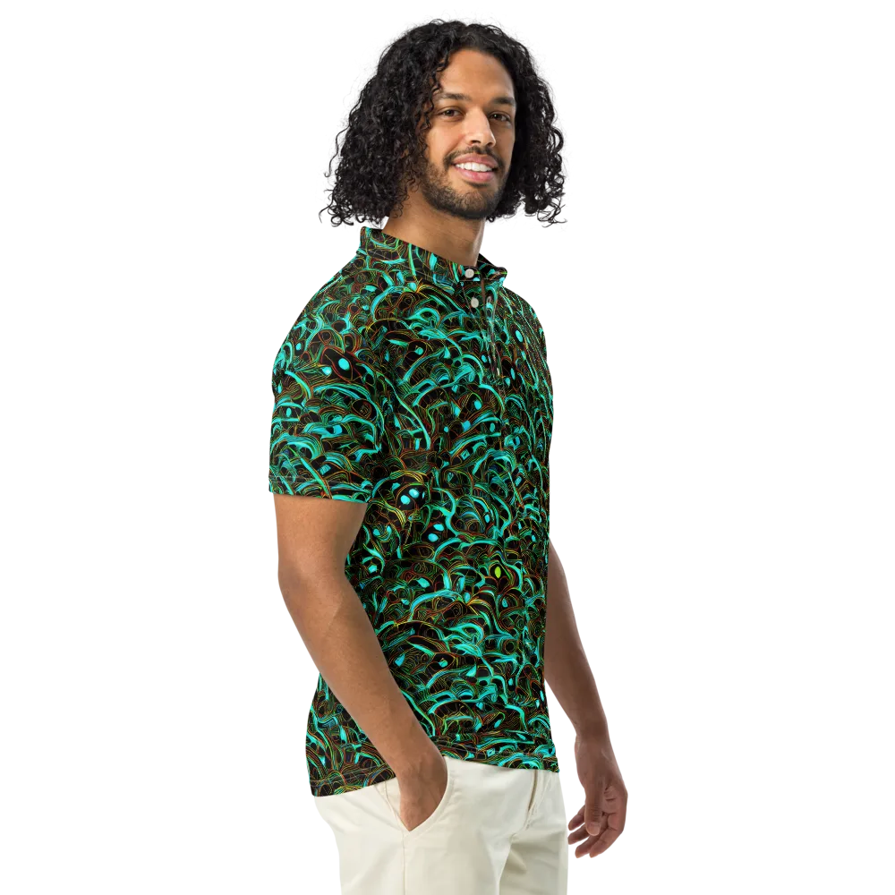 Dark Matter Drift on Men's Slim Fit Polo Shirt — Right Front