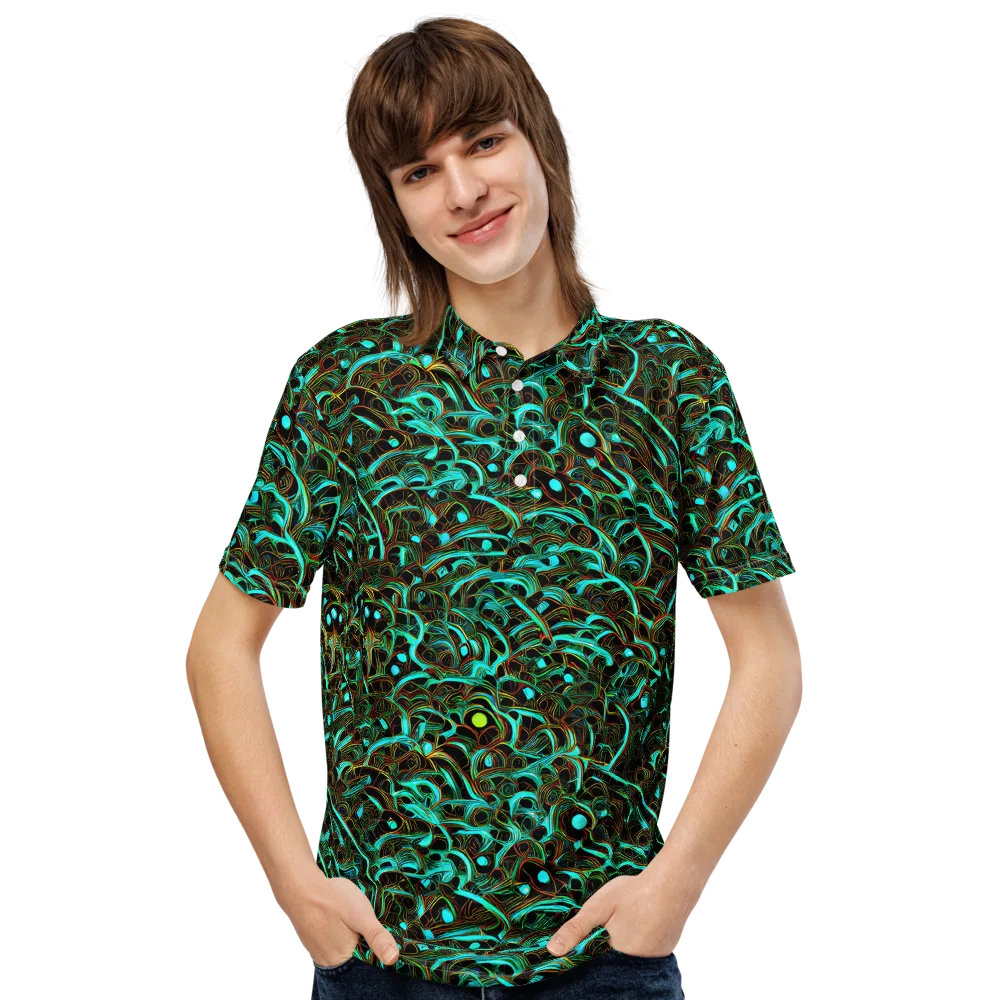 Dark Matter Drift on Men's Slim Fit Polo Shirt — Front