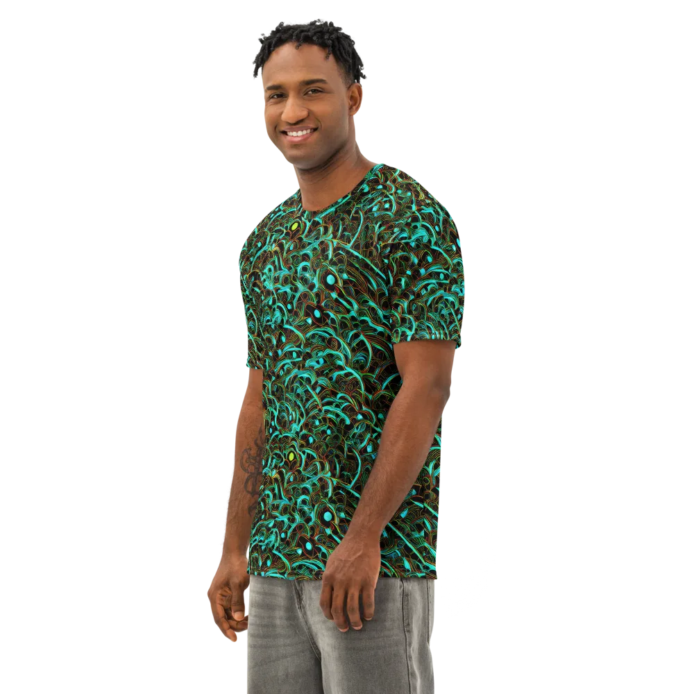 Dark Matter Drift on Men's Cotton Crew Neck T-Shirt — Left Front