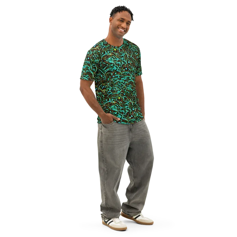 Dark Matter Drift on Men's Cotton Crew Neck T-Shirt — Right Front