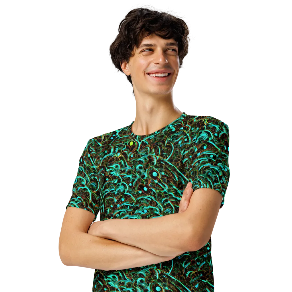 Dark Matter Drift on Men's Crew Neck T-Shirt — Left Front