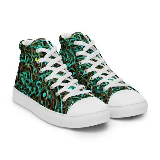 Dark Matter Drift on a Men's High Top Canvas Shoes