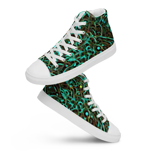 Dark Matter Drift on a Women's High Top Canvas Shoes