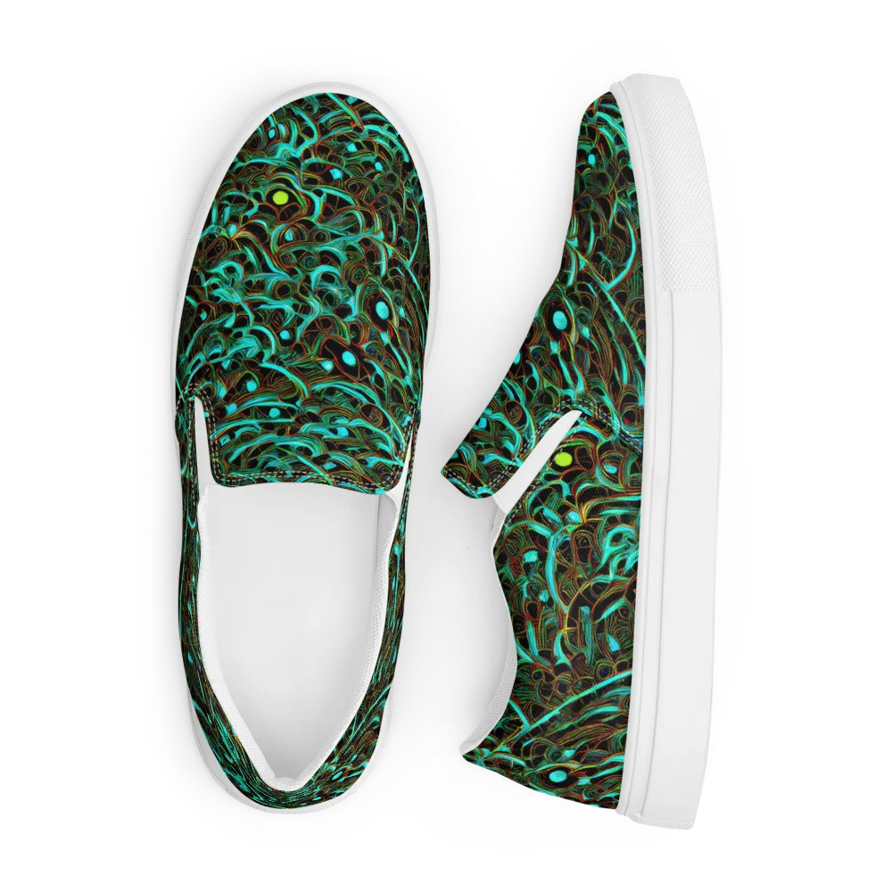 Dark Matter Drift on Men's Slip-On Canvas Shoes — Front