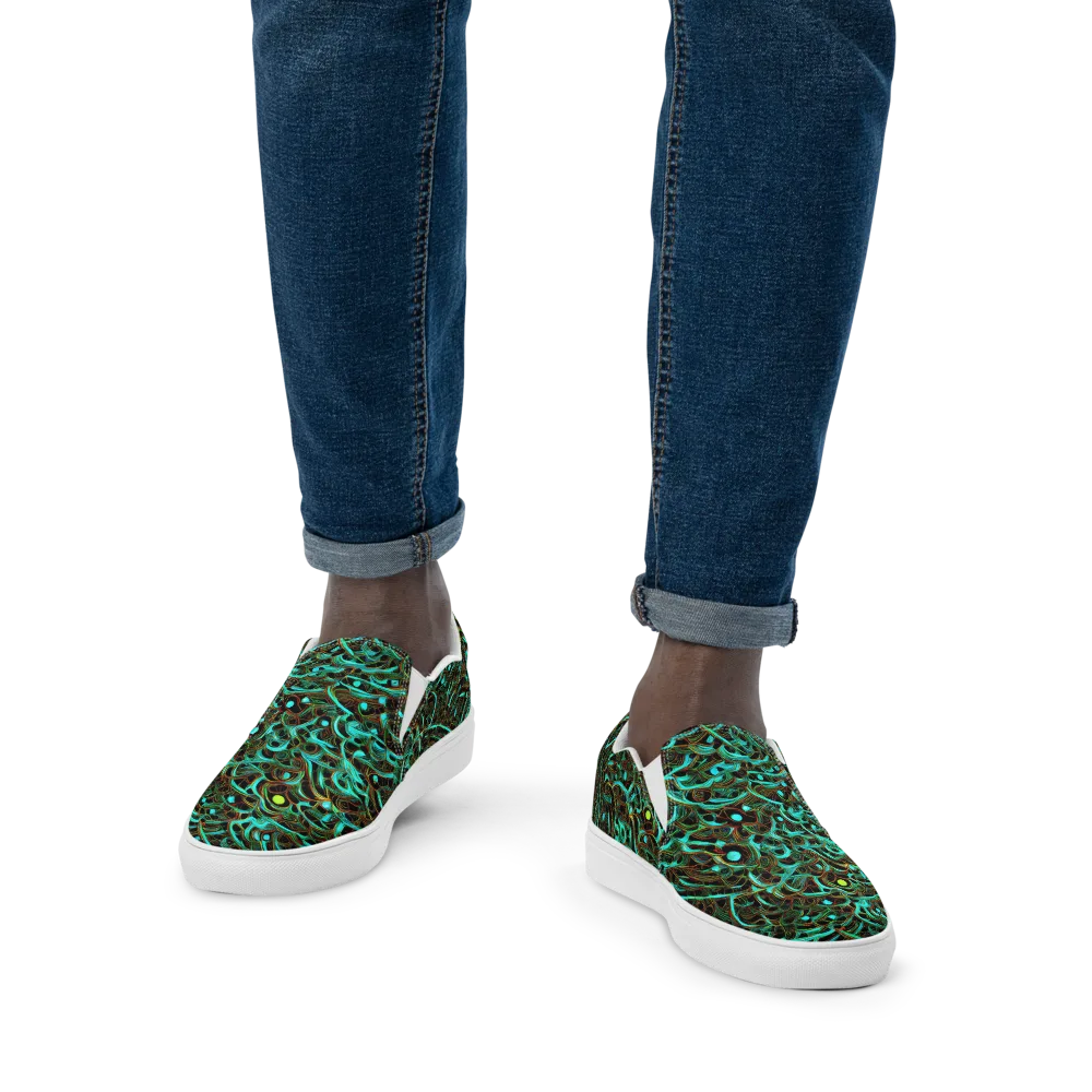 Dark Matter Drift on Men's Slip-On Canvas Shoes — Front