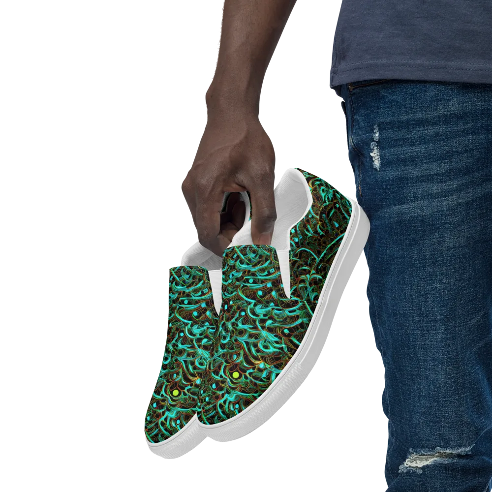 Dark Matter Drift on Men's Slip-On Canvas Shoes — Left Front