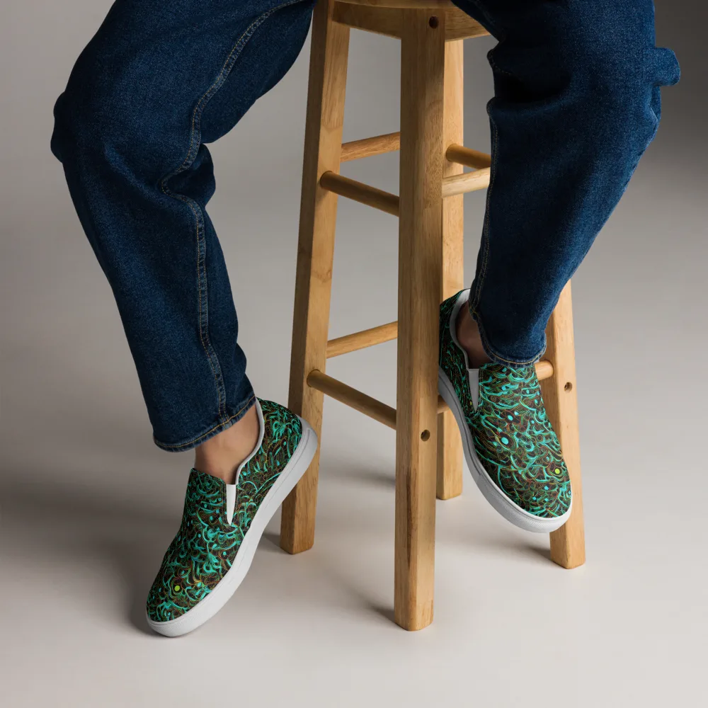 Dark Matter Drift on Men's Slip-On Canvas Shoes — Front
