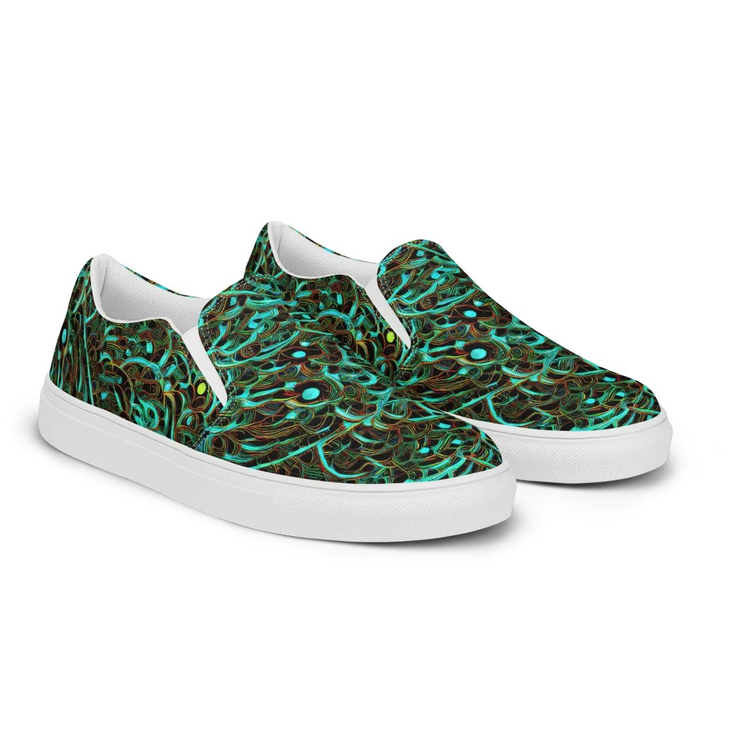 Dark Matter Drift on Women's Slip-On Canvas Shoes — Right Front