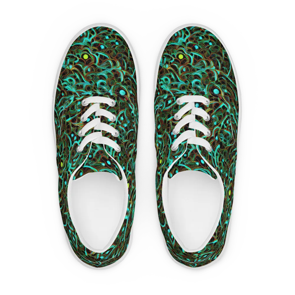 Dark Matter Drift on Men's Lace-Up Canvas Shoes — Front
