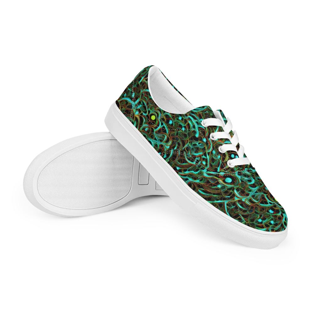 Dark Matter Drift on Men's Lace-Up Canvas Shoes — Right Front
