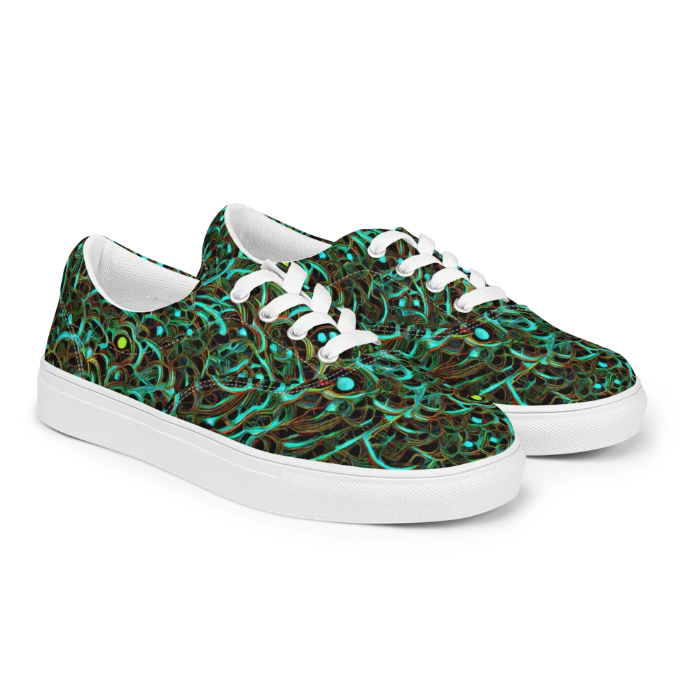Dark Matter Drift on Men's Lace-Up Canvas Shoes — Right Front