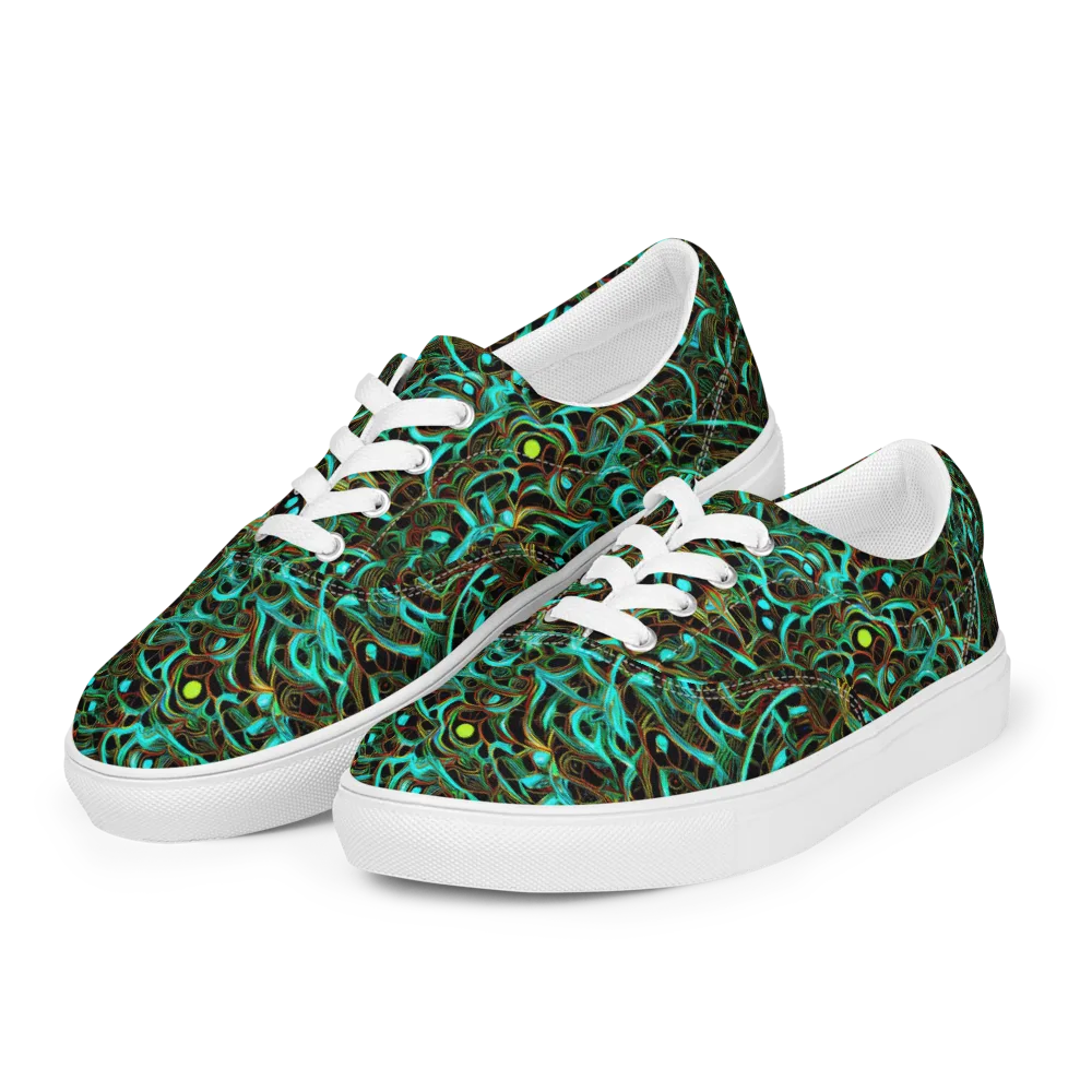 Dark Matter Drift on Men's Lace-Up Canvas Shoes — Left Front