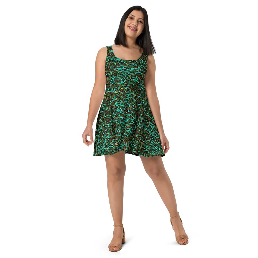 Dark Matter Drift on Skater Dress — Front