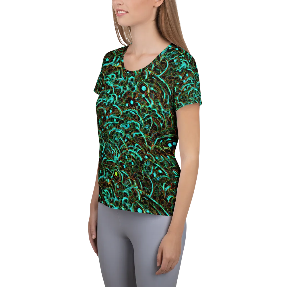 Dark Matter Drift on Women's Athletic T-Shirt — Left
