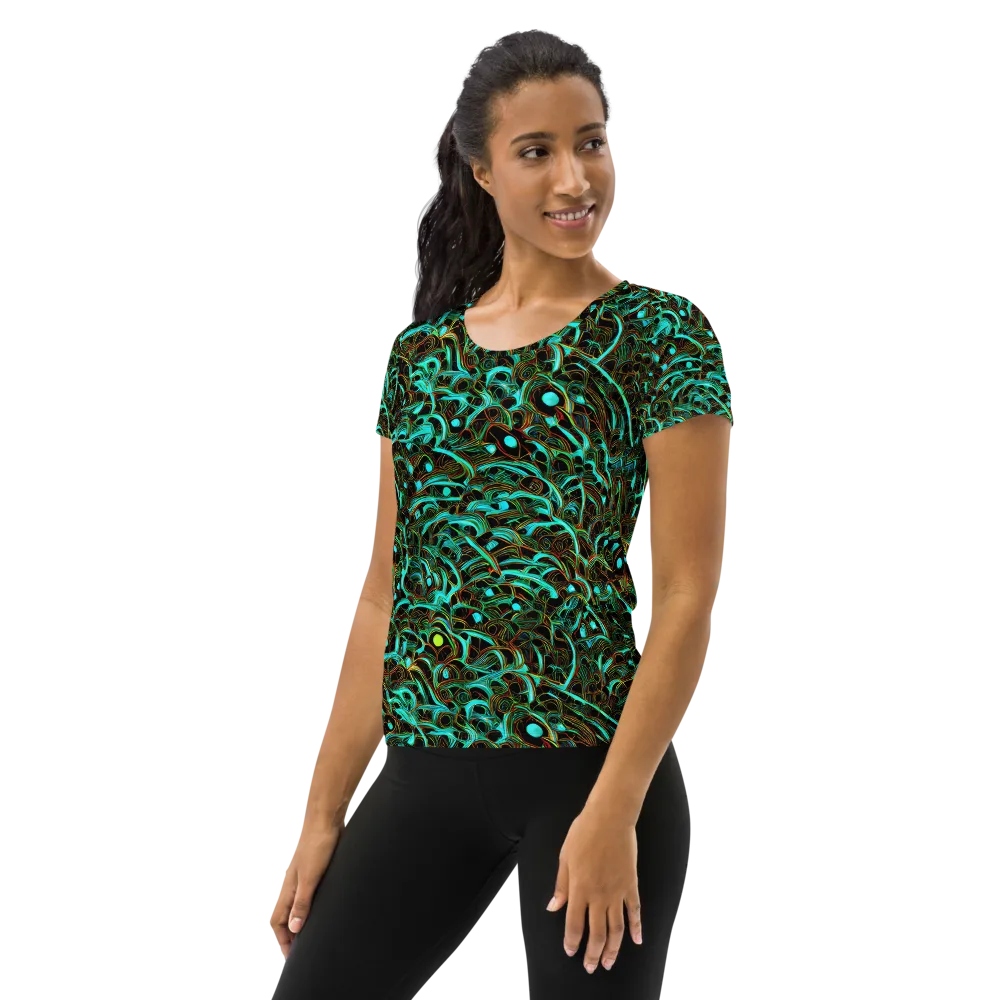 Dark Matter Drift on Women's Athletic T-Shirt — Left
