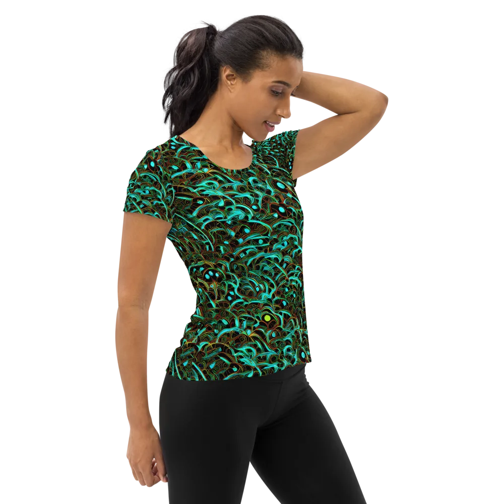 Dark Matter Drift on Women's Athletic T-Shirt — Right