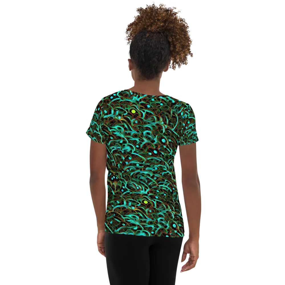 Dark Matter Drift on Women's Athletic T-Shirt — Back