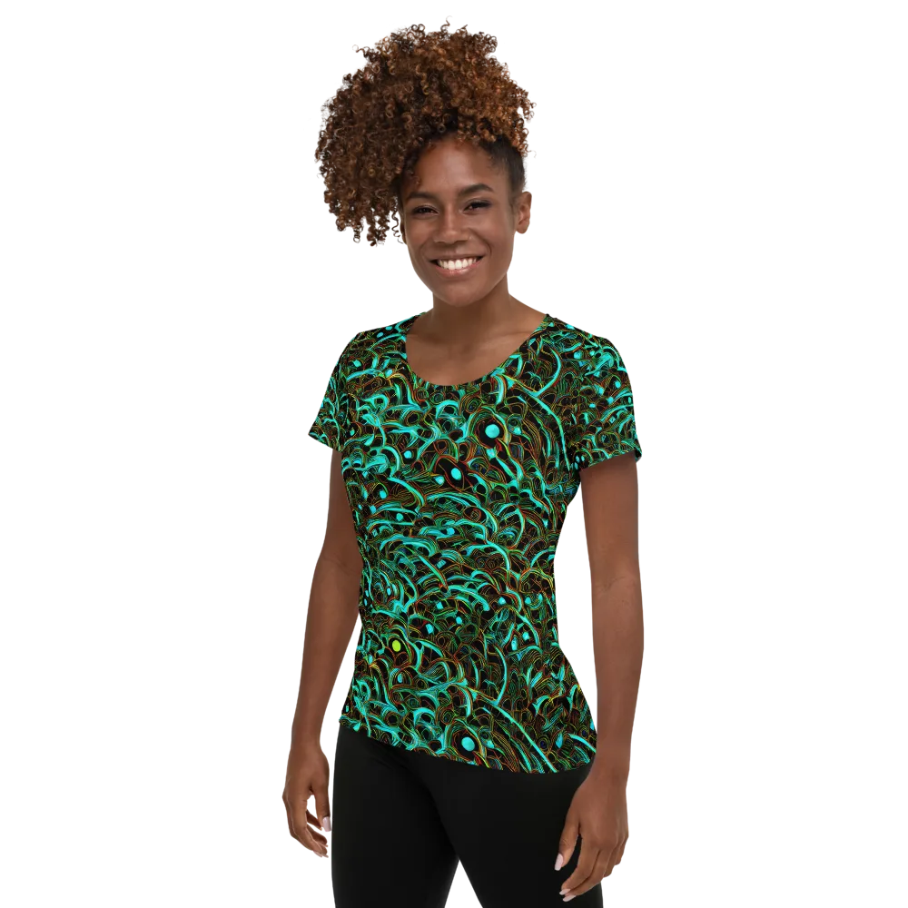 Dark Matter Drift on Women's Athletic T-Shirt — Left