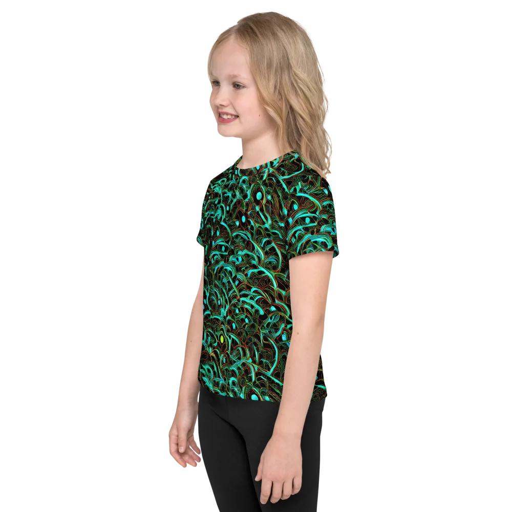 Dark Matter Drift on Kids Crew Neck T-Shirt — Left