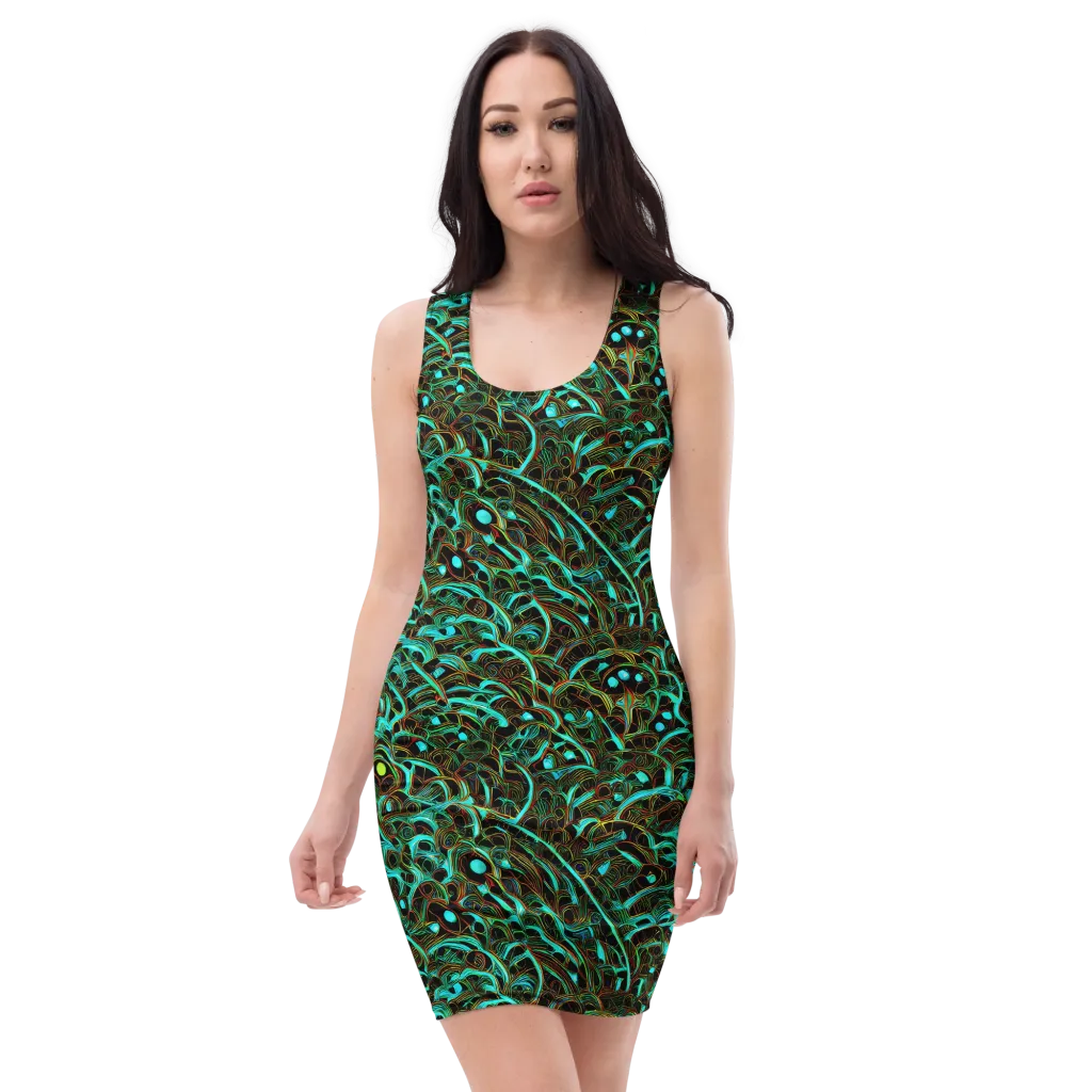 Dark Matter Drift on Bodycon Dress — Front
