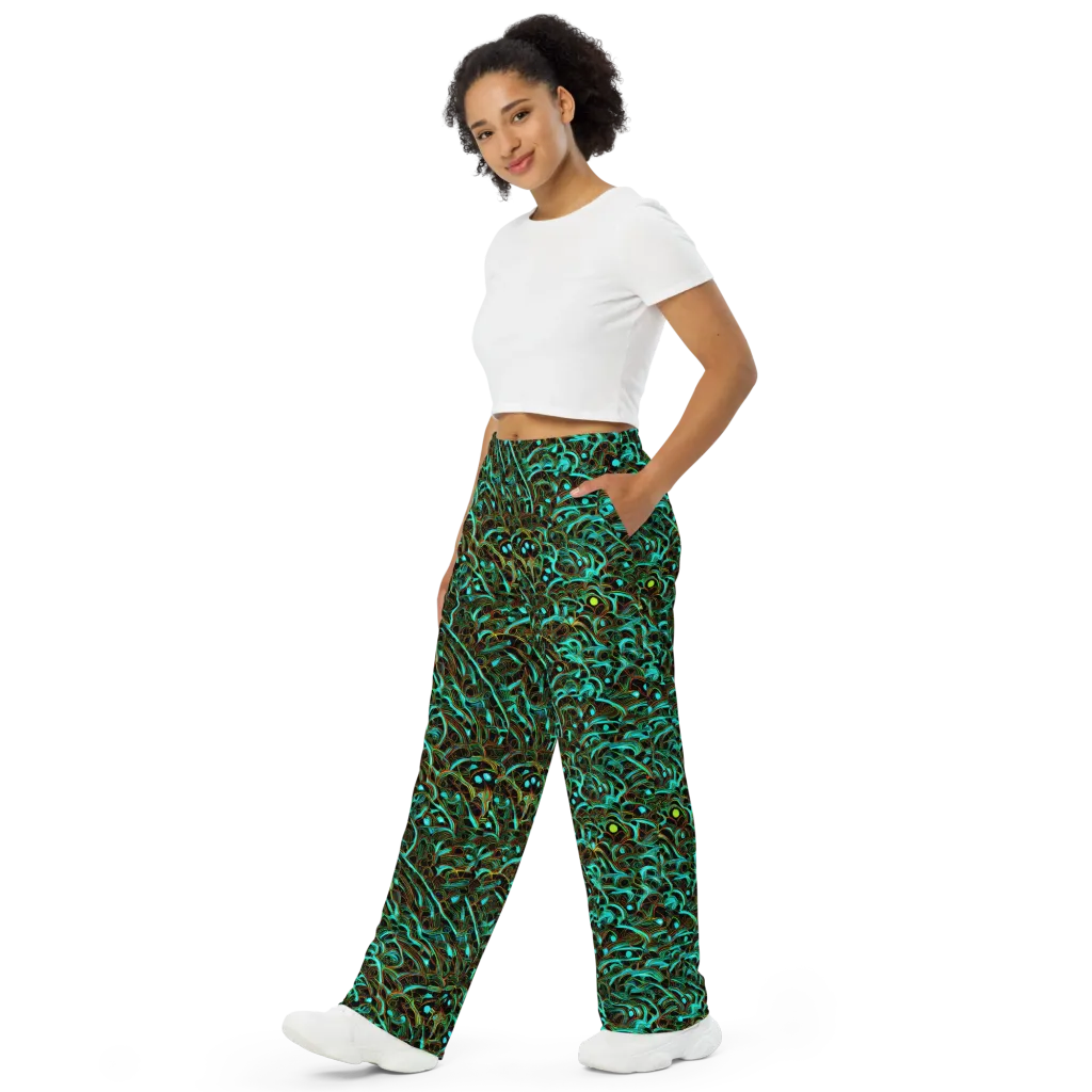 Dark Matter Drift on Wide-Leg Pants — Left Front