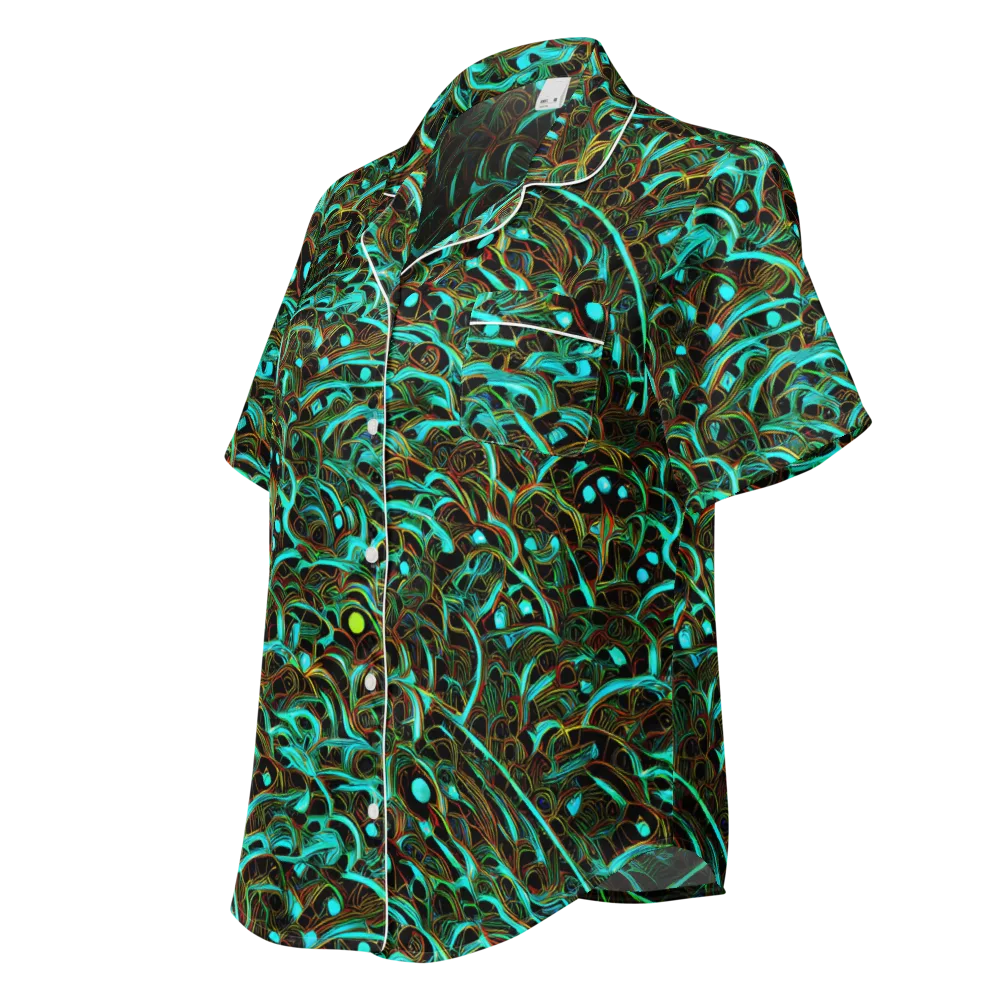 Dark Matter Drift on Women's Short Sleeve Pajama Top — Left Front