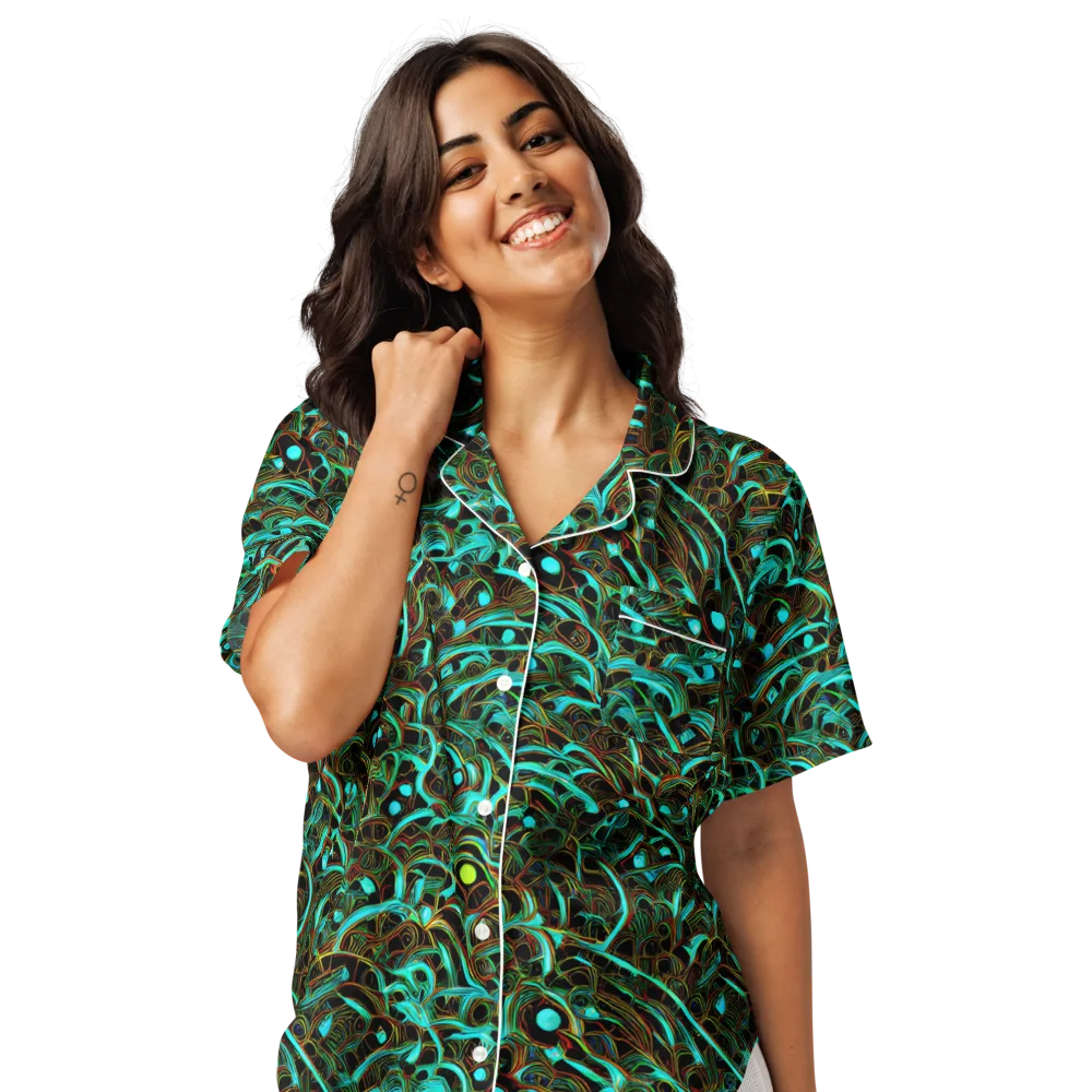 Dark Matter Drift on Women's Short Sleeve Pajama Top — Front