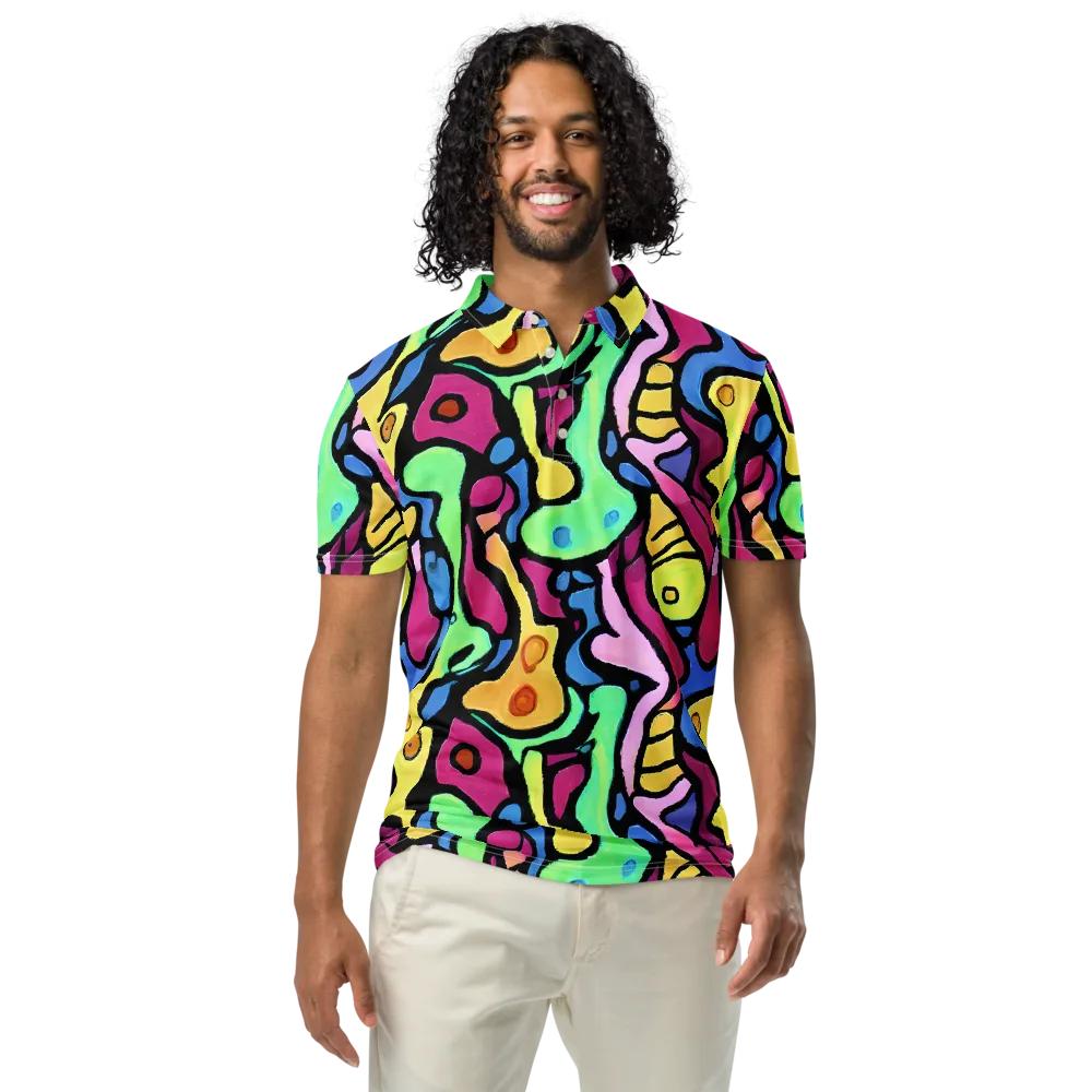 Pop Oracle on Men's Slim Fit Polo Shirt — Front