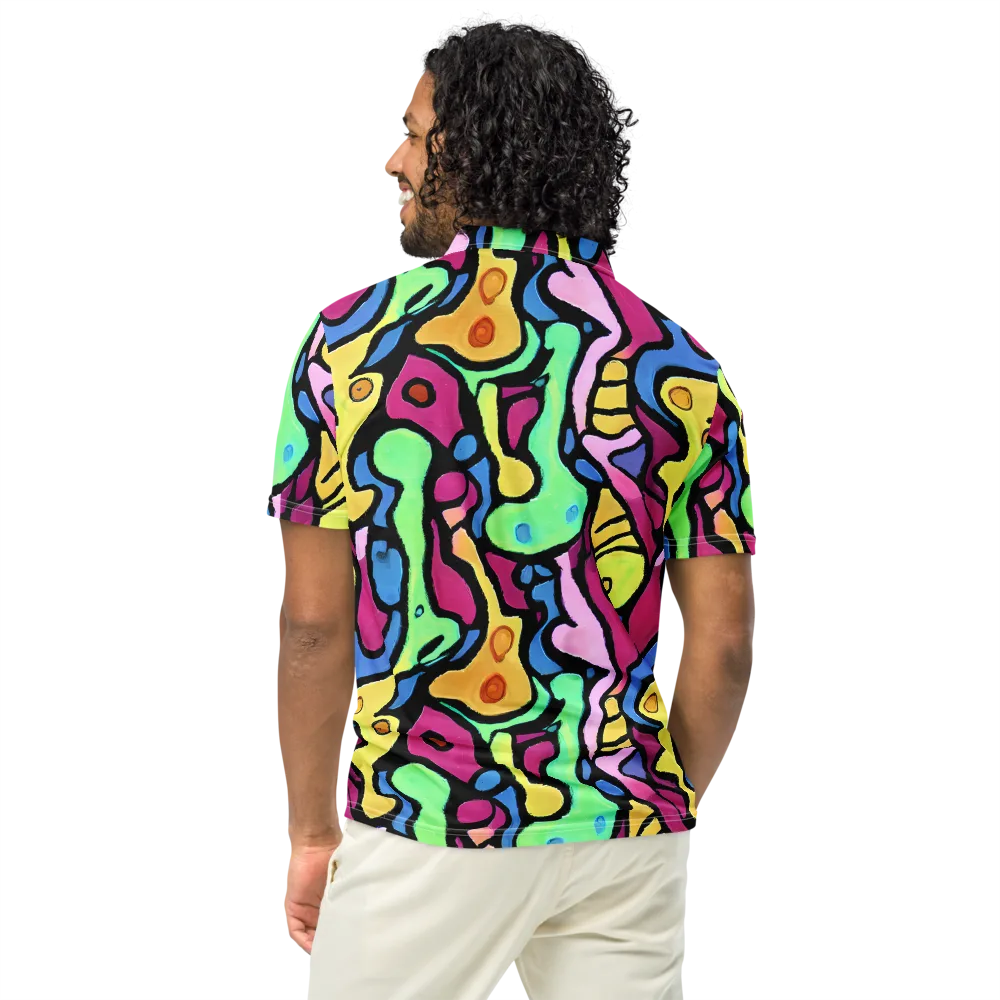 Pop Oracle on Men's Slim Fit Polo Shirt — Back