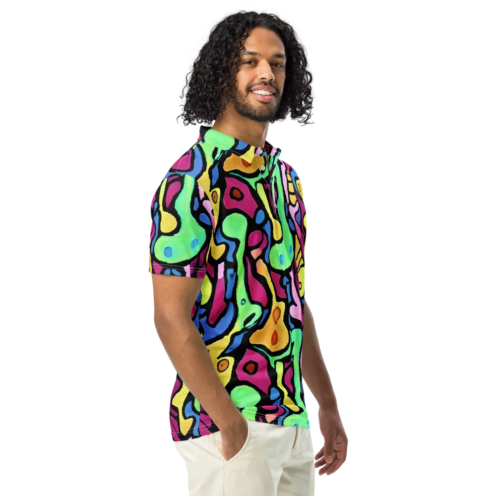 Pop Oracle on Men's Slim Fit Polo Shirt — Right Front