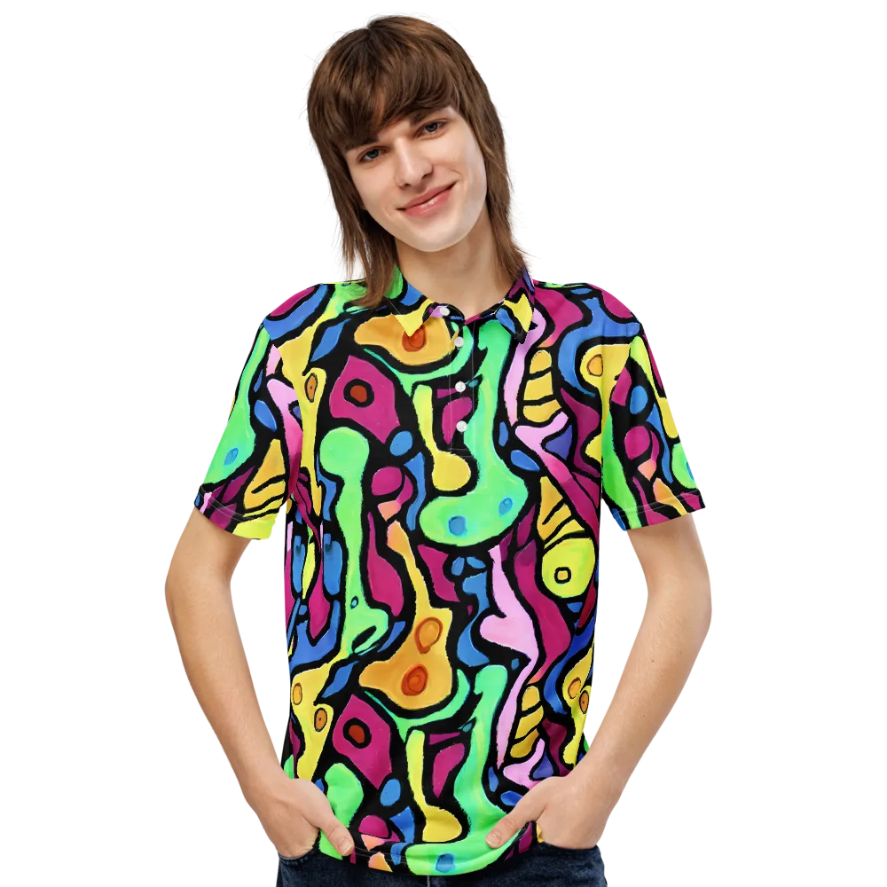 Pop Oracle on Men's Slim Fit Polo Shirt — Front