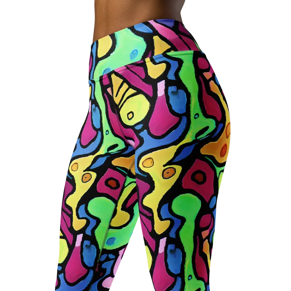 Pop Oracle on Yoga Leggings — Left Front