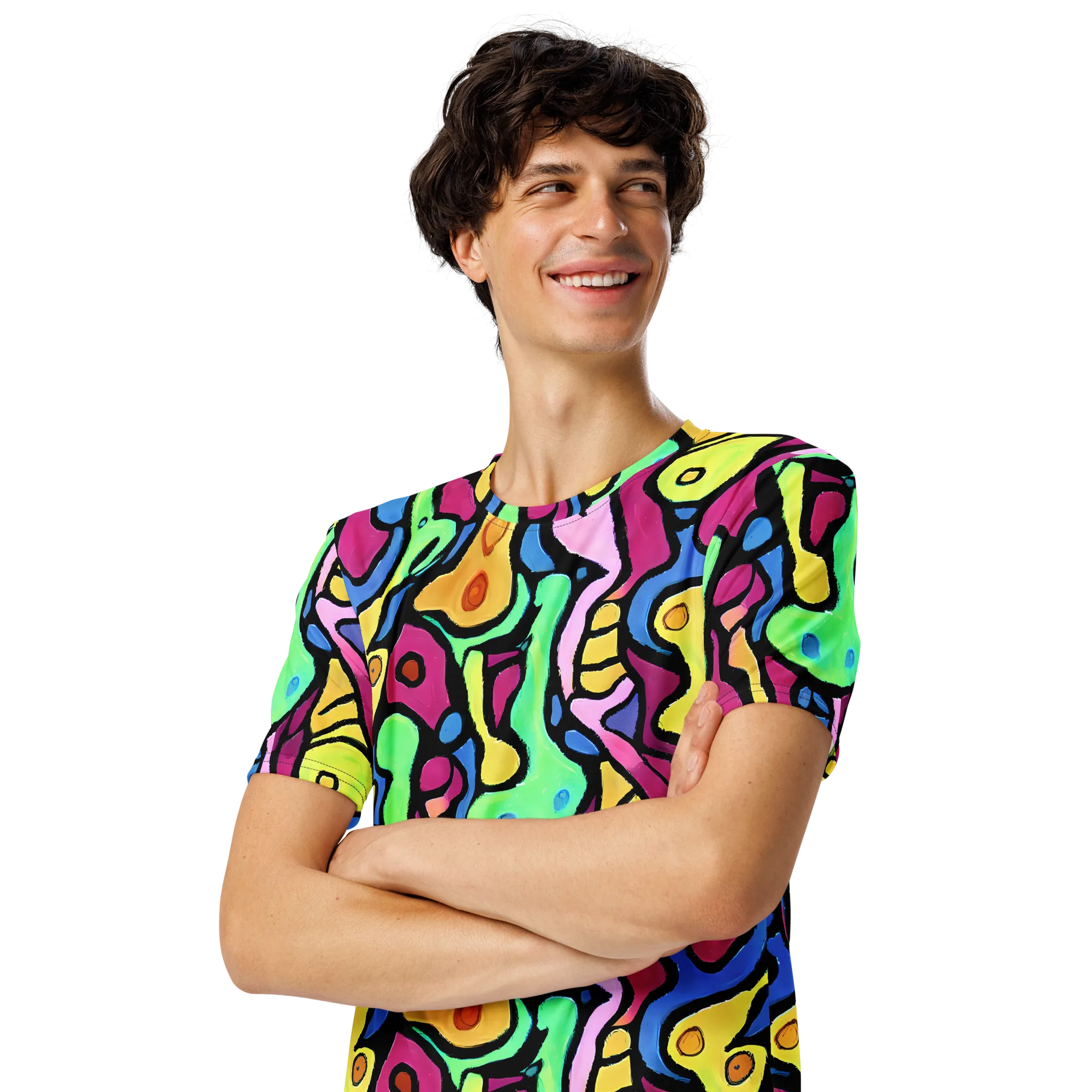 Pop Oracle on Men's Crew Neck T-Shirt — Left Front