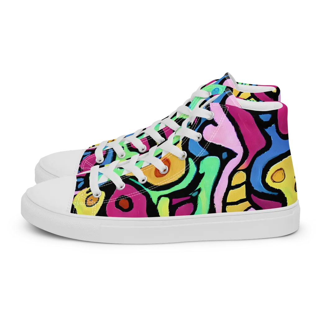Pop Oracle on Men's High Top Canvas Shoes — Left
