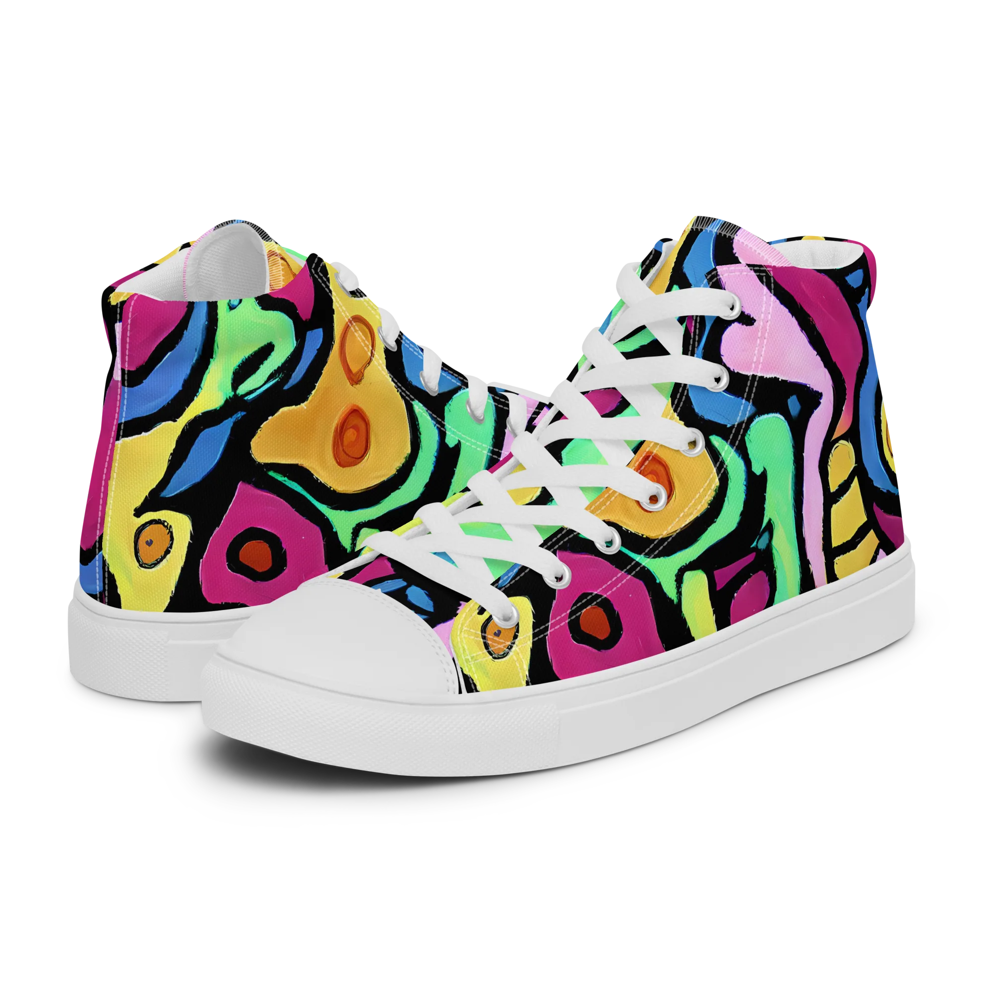 Pop Oracle on Men's High Top Canvas Shoes — Left
