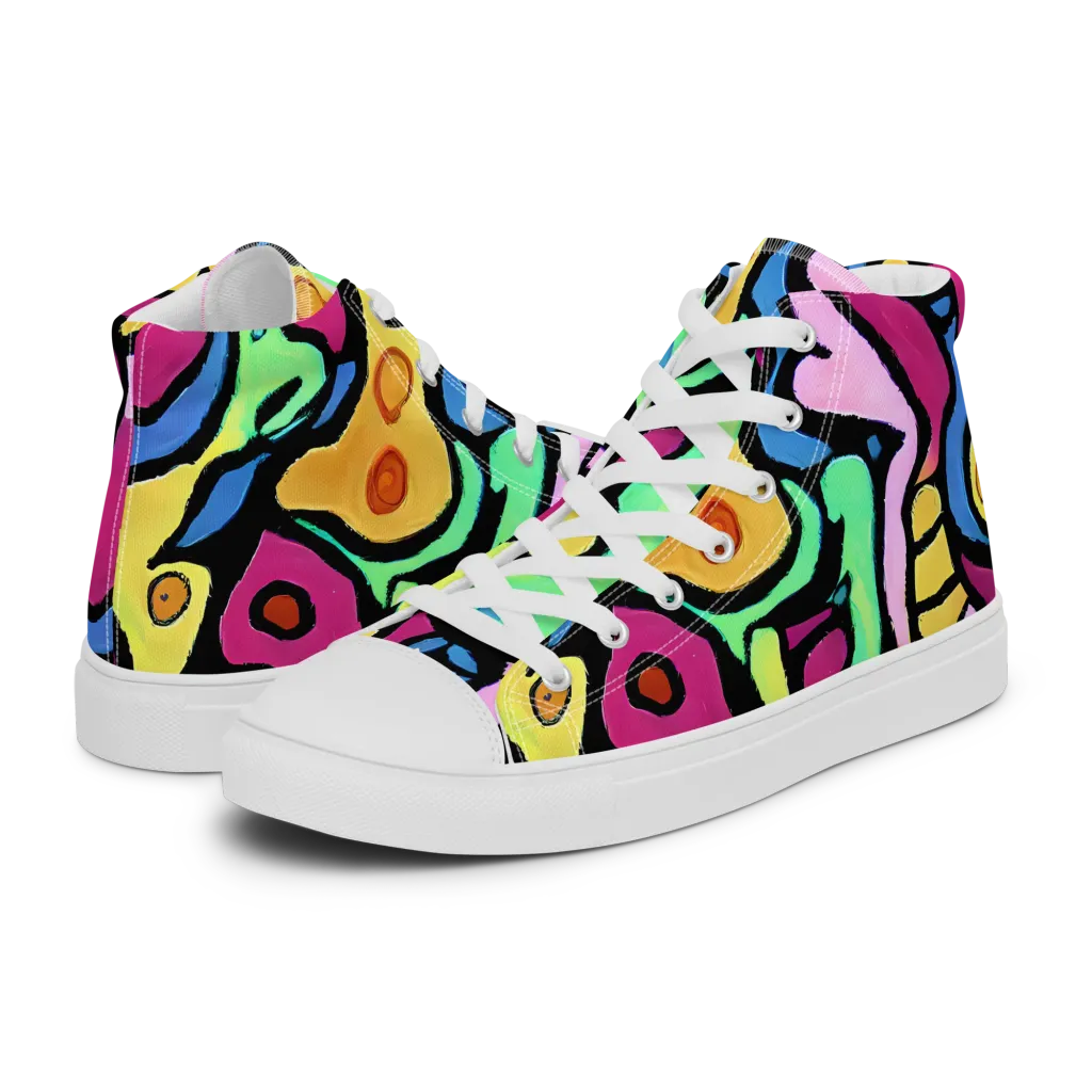 Pop Oracle on Men's High Top Canvas Shoes — Left