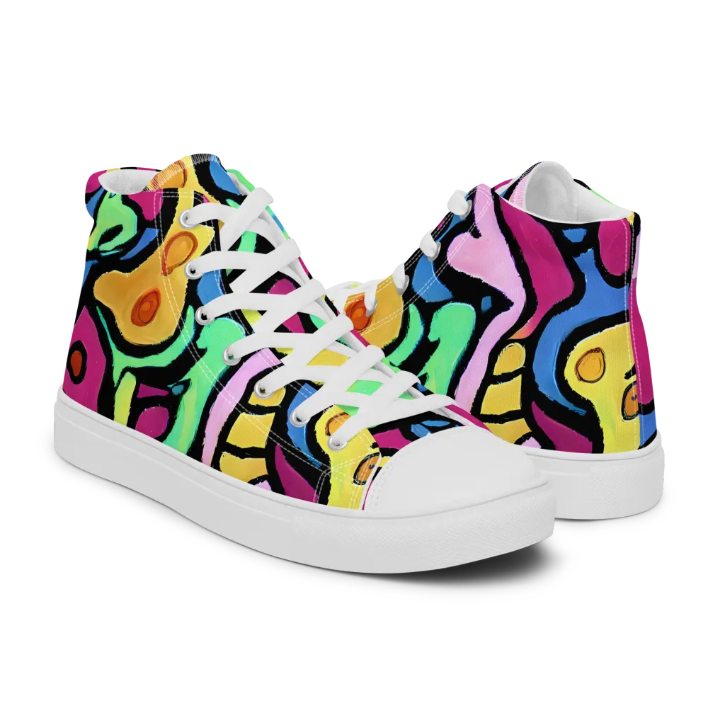 Pop Oracle on Men's High Top Canvas Shoes — Right