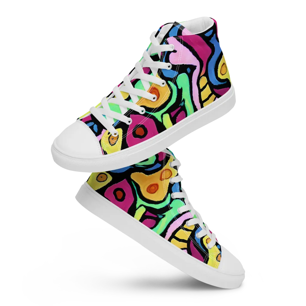 Pop Oracle on Men's High Top Canvas Shoes — Front