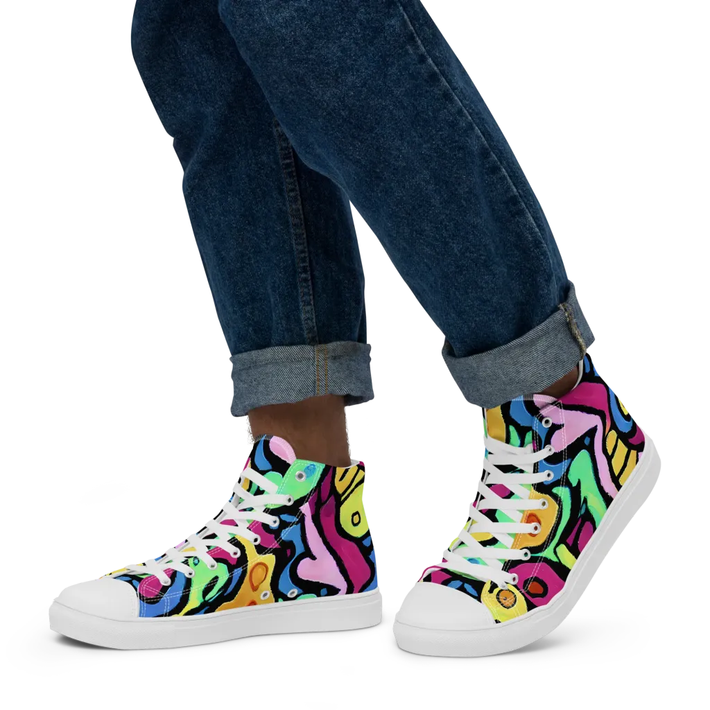 Pop Oracle on Men's High Top Canvas Shoes — Left