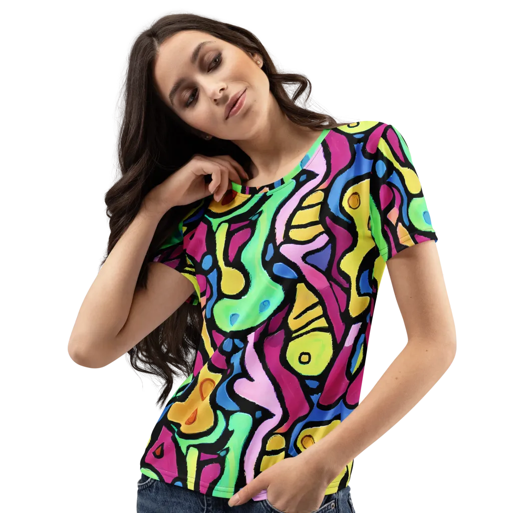 Pop Oracle on Women's Crew Neck T-Shirt — Left Front