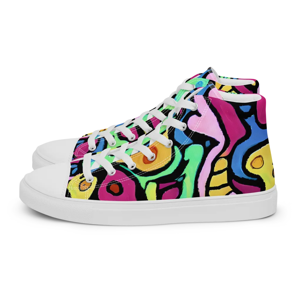 Pop Oracle on Women's High Top Canvas Shoes — Left