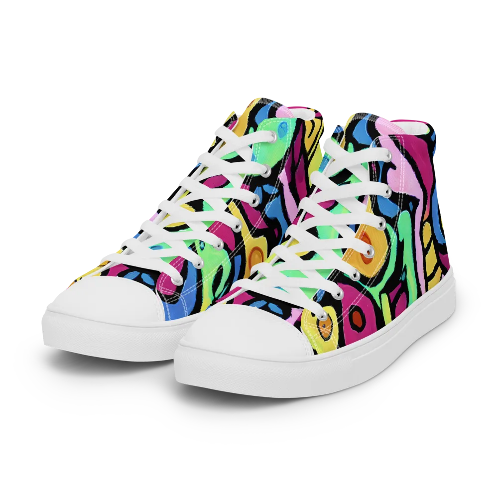 Pop Oracle on Women's High Top Canvas Shoes — Left Front
