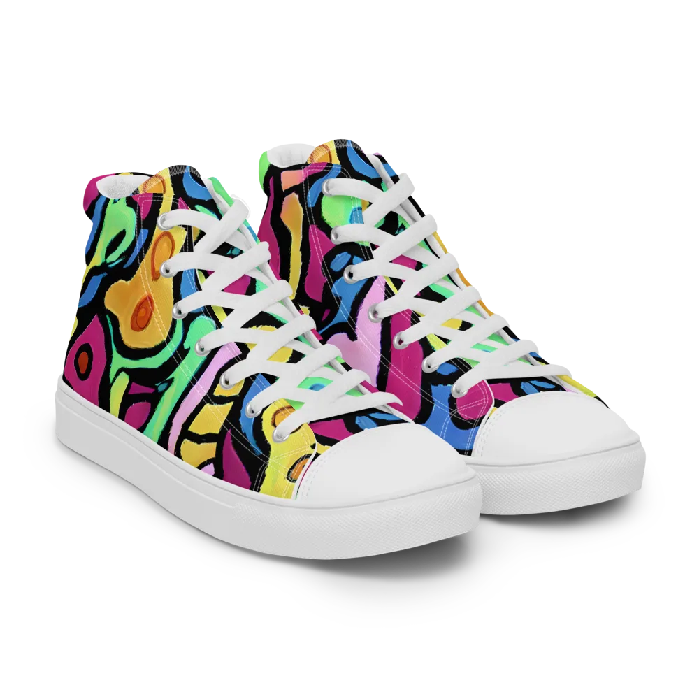 Pop Oracle on Women's High Top Canvas Shoes — Right Front