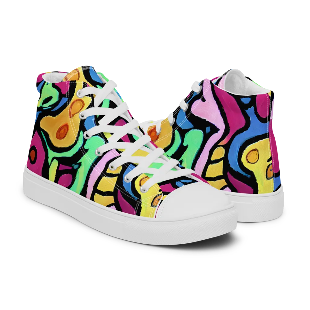 Pop Oracle on Women's High Top Canvas Shoes — Right