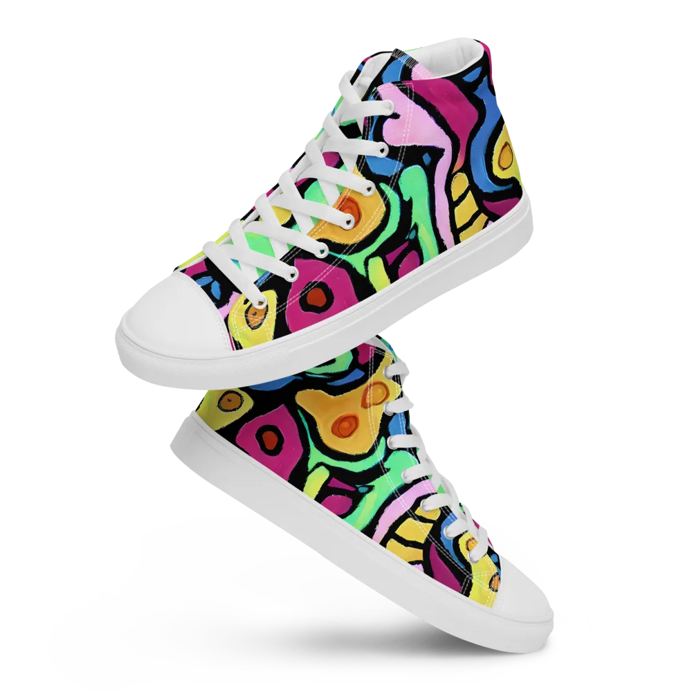 Pop Oracle on Women's High Top Canvas Shoes — Front