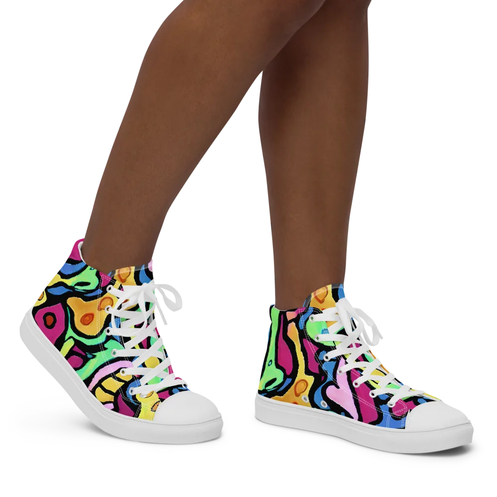Pop Oracle on Women's High Top Canvas Shoes — Right